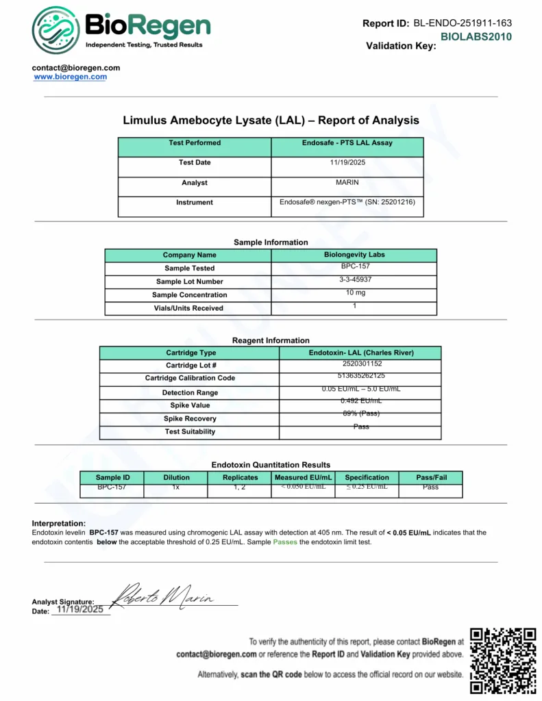 Endotoxin BPC-157