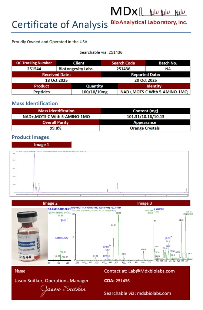NAD+ / MOTS-c / 5-Amino-1MQ  (251544)