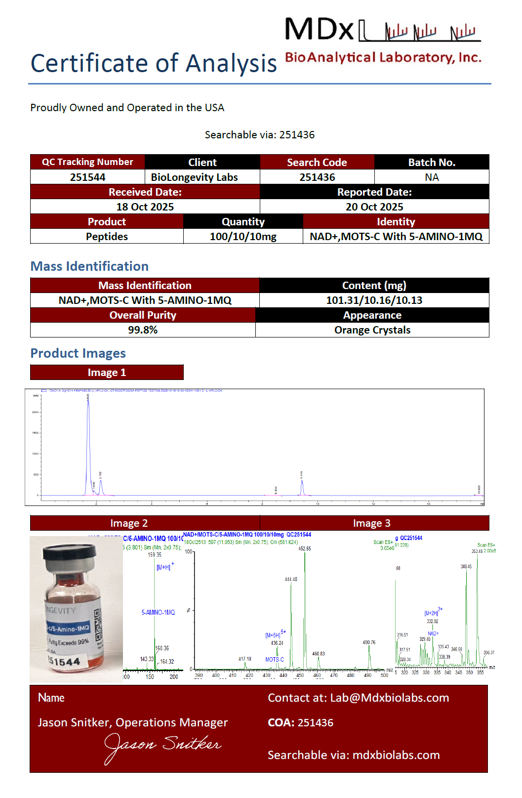 NAD+ / MOTS-c / 5-Amino-1MQ  (251544)