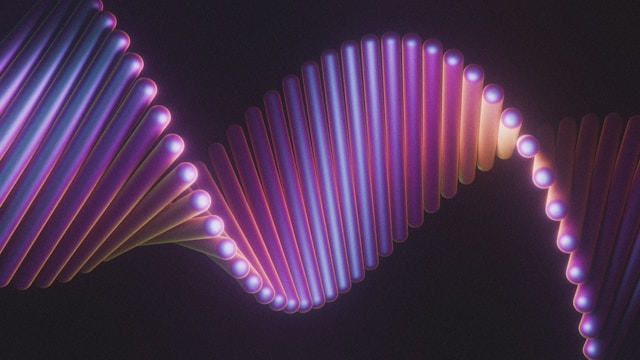 DNA strand in pink and purple