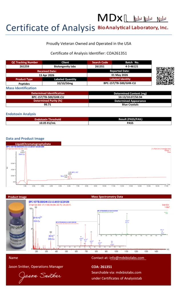 Glow blend (BPC-157/TB-500/GHK-CU) (261259)