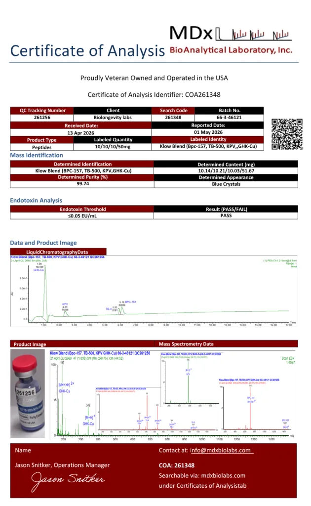 Klow Blend (BPC-157, TB-500, KPV,GHK-Cu) (261256)