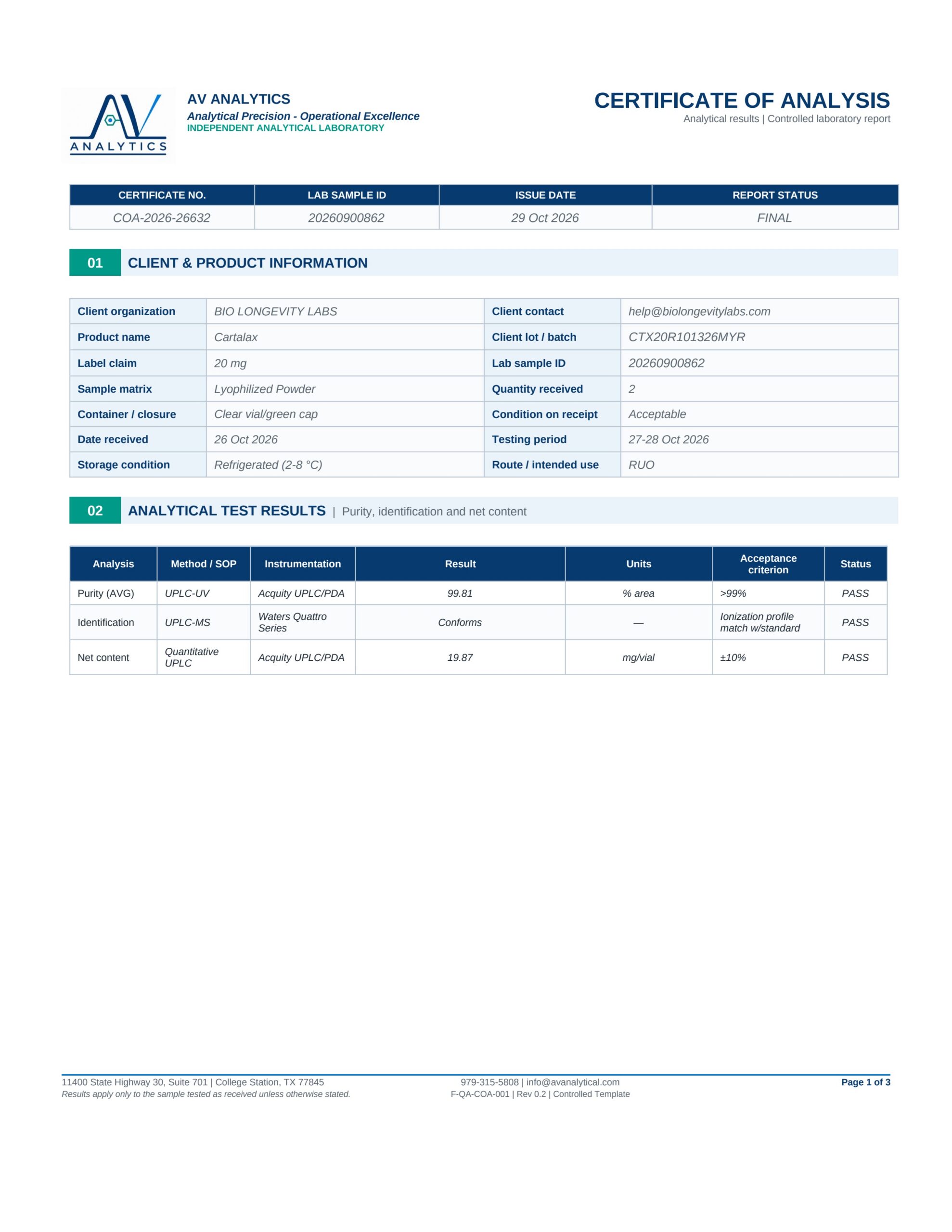 Cartalax 20mg (R101326MYR)